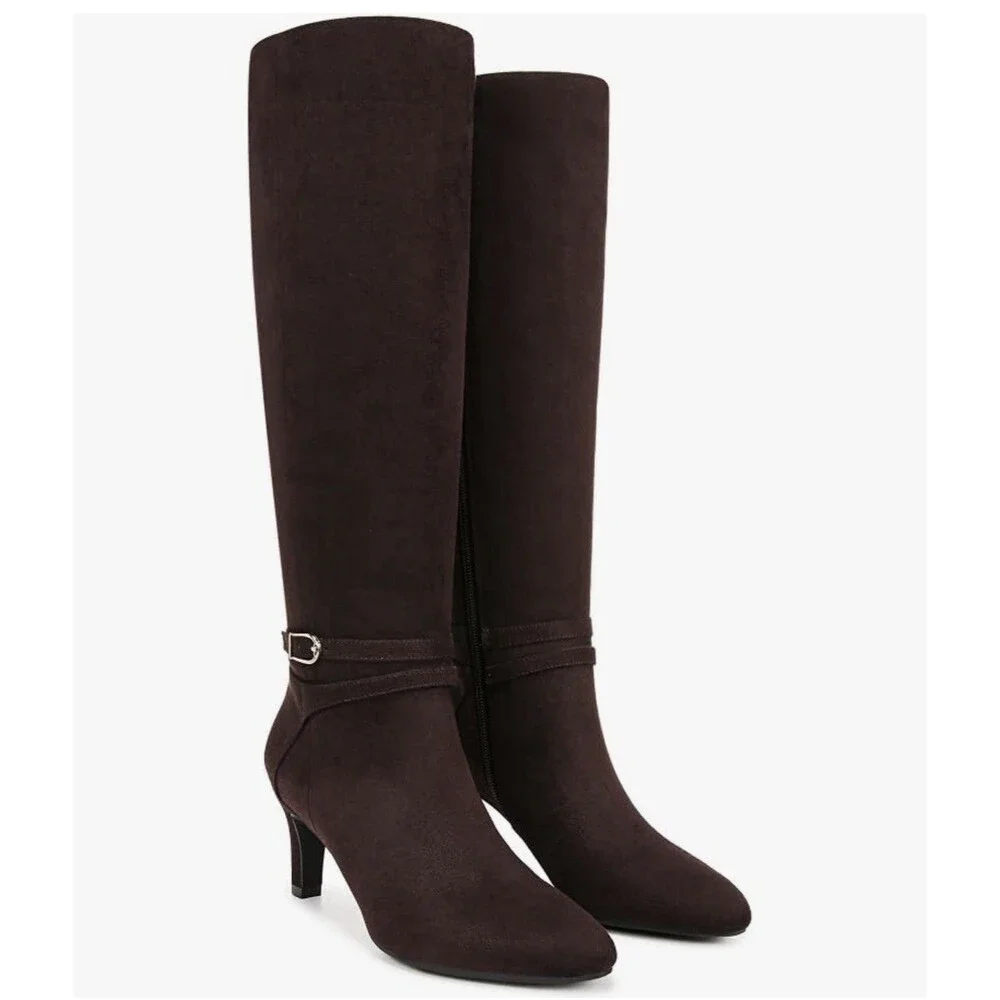 LifeStride Women's Guild Tall Boot👢 Dark Chocolate Leather- Regular Calf-NEW😍